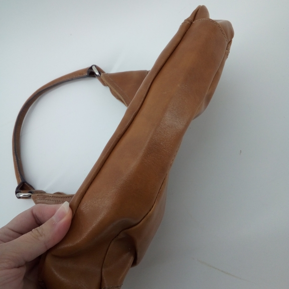 Retro Y2K Nine West Vegan Hobo Bag Brown Camel Shoulder - Picture 6 of 12